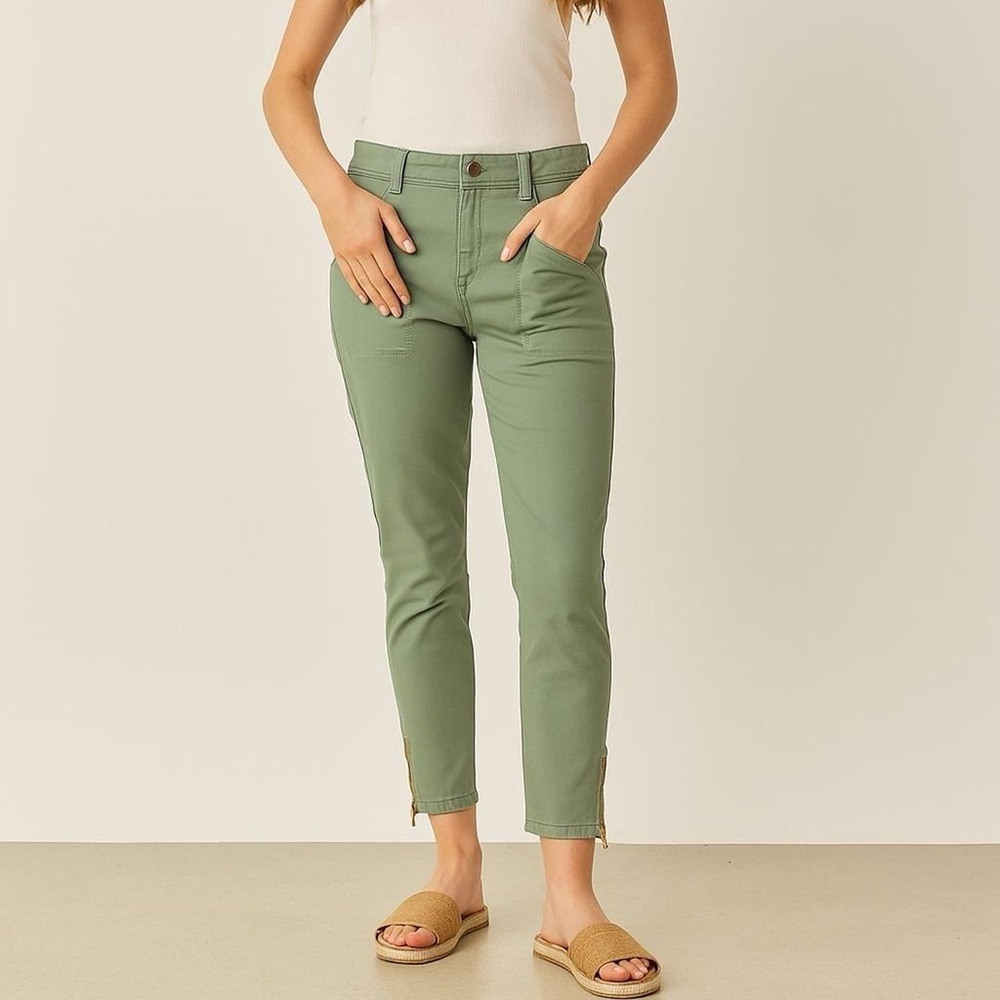 Vineyard Vines Sage Green Ankle Pants Women’s Sz 12 Ankle Zipper Preppy Coastal